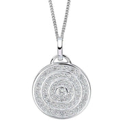 Beginnings Channel Set Circular Pendant - Silver