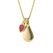 Beginnings July Semi-Precious Birthstone Necklace - Gold/Pink