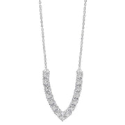 Beginnings V Shape Statement Necklace - Silver