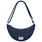 Hindbag Andrea Half Moon Bag - Velvet Navy Blue