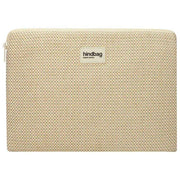 Hindbag Ava Medium Weave 15inch Laptop Case - Nude Beige