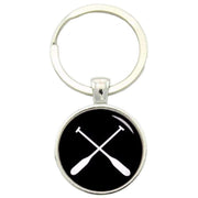 Bassin and Brown Crossed Oars Rowing Keyring - Black/White