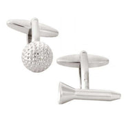 Zennor Golf Ball and Tee Cufflinks - Silver