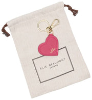 Elie Beaumont Heart Keyring - Berry Pink