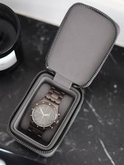 Stackers Zipped Mini Travel Watch Box - Slate Grey