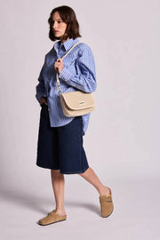 Hindbag Margault Woven Shoulder Bag - Nude Beige