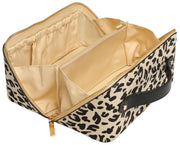 Alice Wheeler London Animal Print Train Case - Light Leopard/Black
