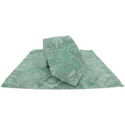 Michelsons of London Vintage Paisley Polyester Tie and Pocket Square Set - Green