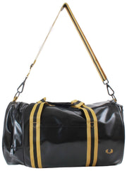 Fred Perry Tipped Classic Barrel Bag - Black/Gold