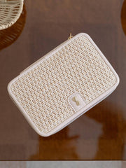 Stackers Luxury Travel Jewellery Box - Blush Raffia