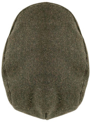 Dents Grafham Herringbone Tweed Flat Cap - Forest Green