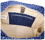 Roka Sloane Medium Cotton Canvas Shoulder Bag - Navy Polka Dot