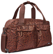 Roka Gatwick Medium Recycled Canvas Duffle Bag - Mini Leopard Brown