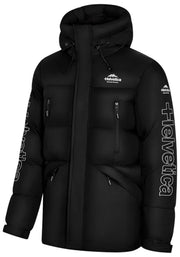 Helvetica Mountain Pioneers Himalaya Hooded Parka Jacket - Black