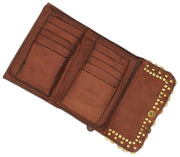 Campomaggi Felloniche Stud Coin Purse - Cognac Tan