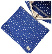 Roka Somerset Large Cotton Canvas Baby Bag - Navy Polka Dot