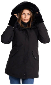 Helvetica Mountain Pioneers Lilli Hooded Parka Jacket - Black/Black