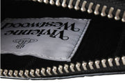 Vivienne Westwood Small Croc Flat Zip Clutch - Black