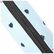 Roka Tate Small Cotton Canvas Pouch - Heart Print Blue