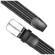 Dents Braided Leather Belt - Black