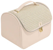 Stackers Large Cosmetic Case - Blush Raffia