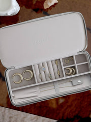 Stackers Sleek Necklace Zipped Travel Jewellery Box - Pebble Grey