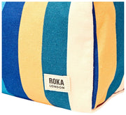 Roka Mayfair Small Cotton Canvas Wash Bag - Wide Multi Stripe