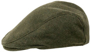 Dents Grafham Herringbone Tweed Flat Cap - Forest Green