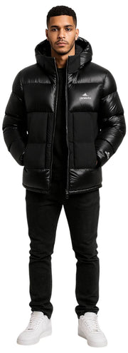 Helvetica Mountain Pioneers Pinto 2 Hooded Down Jacket - Black