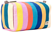 Roka Mayfair Small Cotton Canvas Wash Bag - Wide Multi Stripe