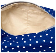 Roka Mayfair Small Cotton Canvas Wash Bag - Navy Polka Dot