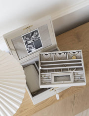 Stackers Luxury Medium Photo Jewellery Box - Oatmeal Cream