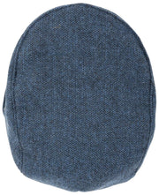 Dents Grafham Herringbone Tweed Flat Cap - Marine Navy
