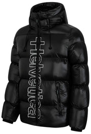 Helvetica Mountain Pioneers Silver 2 Hooded Down Jacket - Black