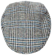 Dents Stanwick Tweed Flat Cap - Blue