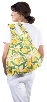 Kind Bag London Medium Reusable Bag - Lemons Yellow/Green