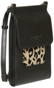 Alice Wheeler London Mini Bloomsbury Crossbody Bag - Black/Leopard