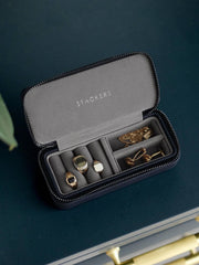 Stackers Zipped Medium Travel Jewellery Box - Navy Blue
