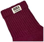 Roka Windsor Solid Crew Socks  - Plum Burgundy