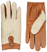 Dents The Suited Racer Hatcher Leather Driving Gloves - Cognac Tan