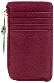Elie Beaumont Coin Cardholder - Wine Red/Mint Green