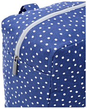 Roka Sloane Medium Cotton Canvas Shoulder Bag - Navy Polka Dot