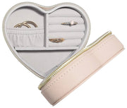 Stackers Heart Travel Jewellery Box - Blush Raffia