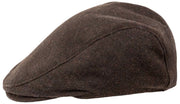 Dents Grafham Herringbone Tweed Flat Cap - Chocolate Brown