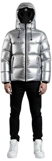 Helvetica Mountain Pioneers Cosmos Hooded Down Jacket - Silver