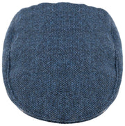 Dents Grafham Herringbone Tweed Flat Cap - Marine Navy