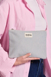 Hindbag Ema Medium Zipped Pouch - Blue Stripes