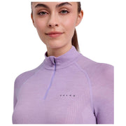 Falke Long Sleeved Wool Tech Regular Fit Zip Shirt - Light Lilac