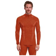 Falke Wool Technology Long Sleeved Zip Shirt - Chilli Red