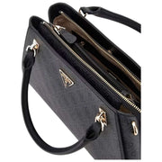 GUESS Noelle II Luxury Satchel Bag - Coal Black Logo